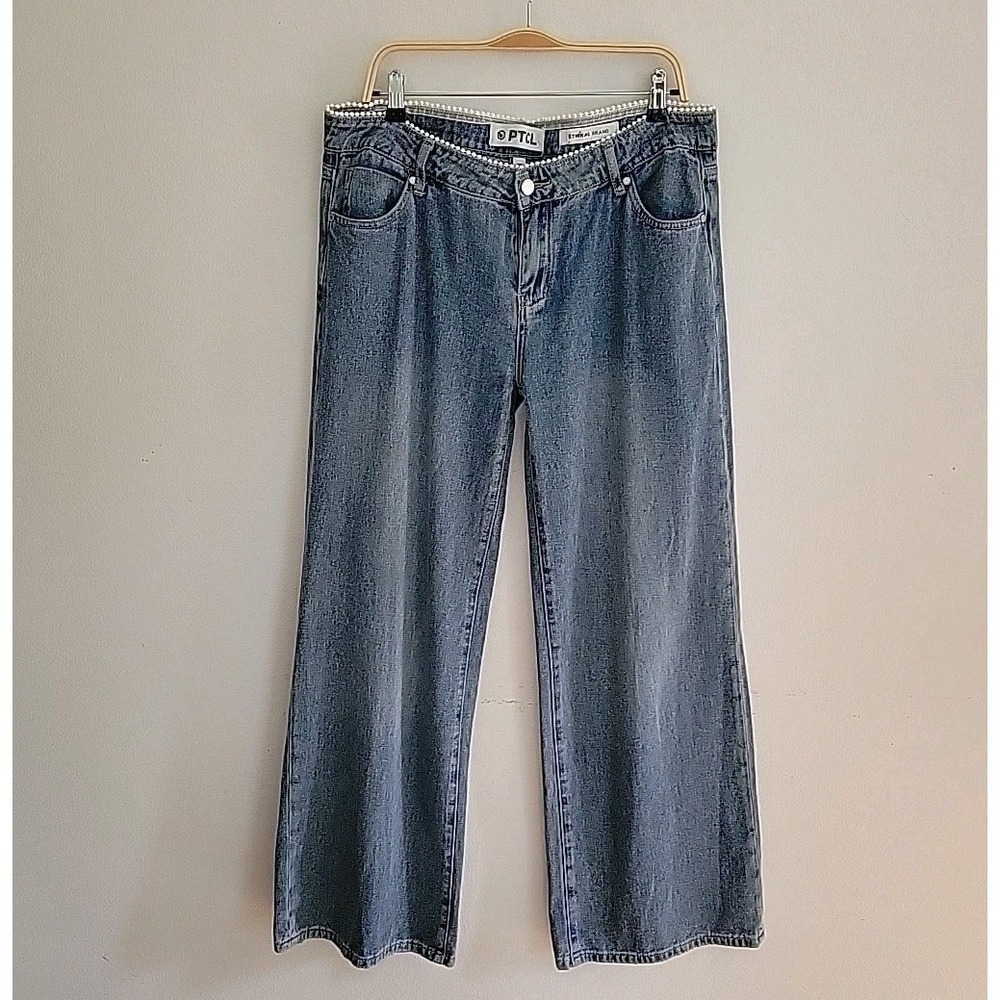 PTCL Ethikal Brand Wide Leg Jeans 31 Blue Medium Wash Mid‎ Rise Baggy Skater Y2K